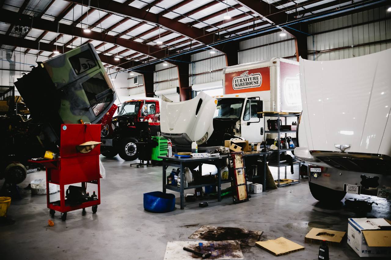 Trailer parts inventory on the shelves at Sun State Trailers
